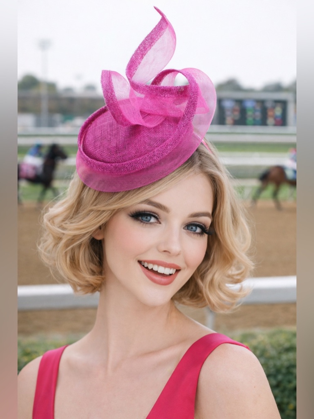 Kentucky Derby Oaks Pink Fascinator Hat - Women's Occasion Headpiece